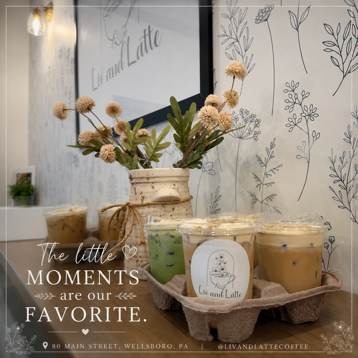 The little moments are our favorite — iced drinks and blooms
